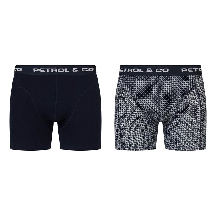 Petrol Onderbroek - Petrol Industries - 2-pack Boxershorts - Zwart - Wit