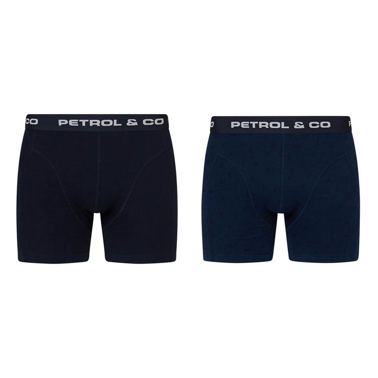 Petrol Onderbroek - Petrol Industries - 2-pack Boxershorts - 2x blauw - 1x Figuur