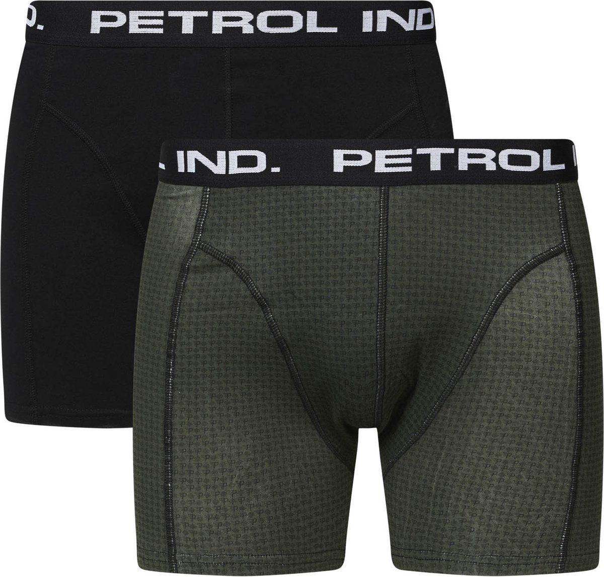 Petrol Onderbroek - Petrol Industries - 2-pack Boxershorts - Zwart - Groen met print