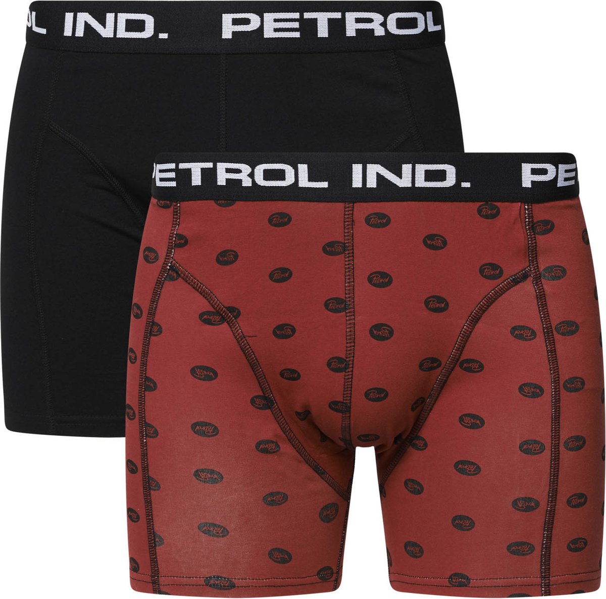 Petrol Onderbroek - Petrol Industries - 2-pack Boxershorts - Zwart- Rood met logo
